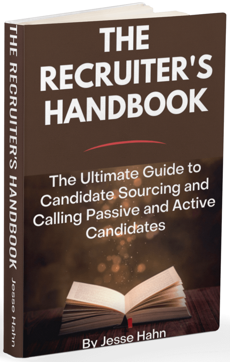 mockup showing front of the book the recruiters handbook the ultimate guide to candidate sourcing and calling passive and active candidates